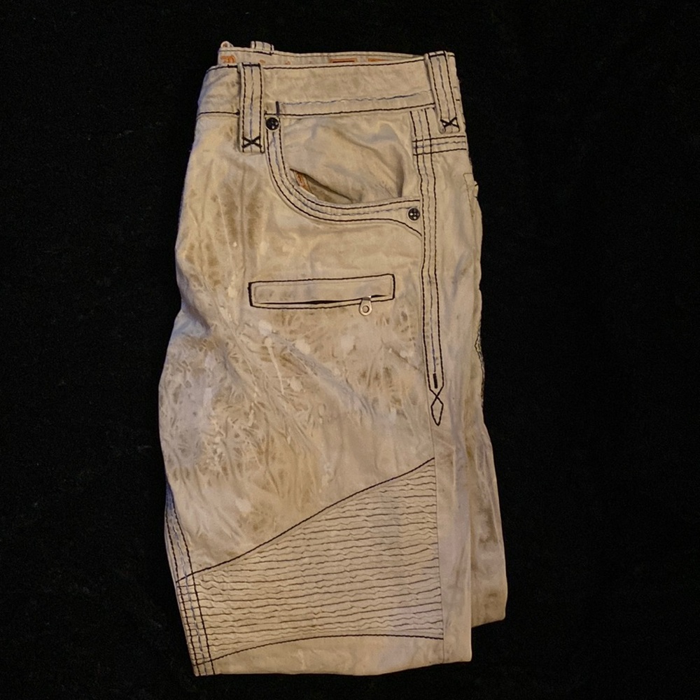 Mens, Grayish/White Jeans, Rock Revival, 38x32